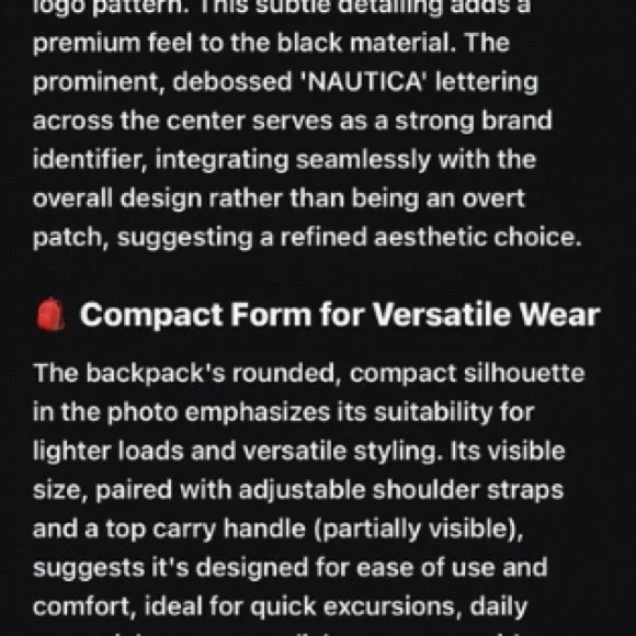 Nautica Set Adrift Jr Black and Gray Backpack - Picture 8 of 9